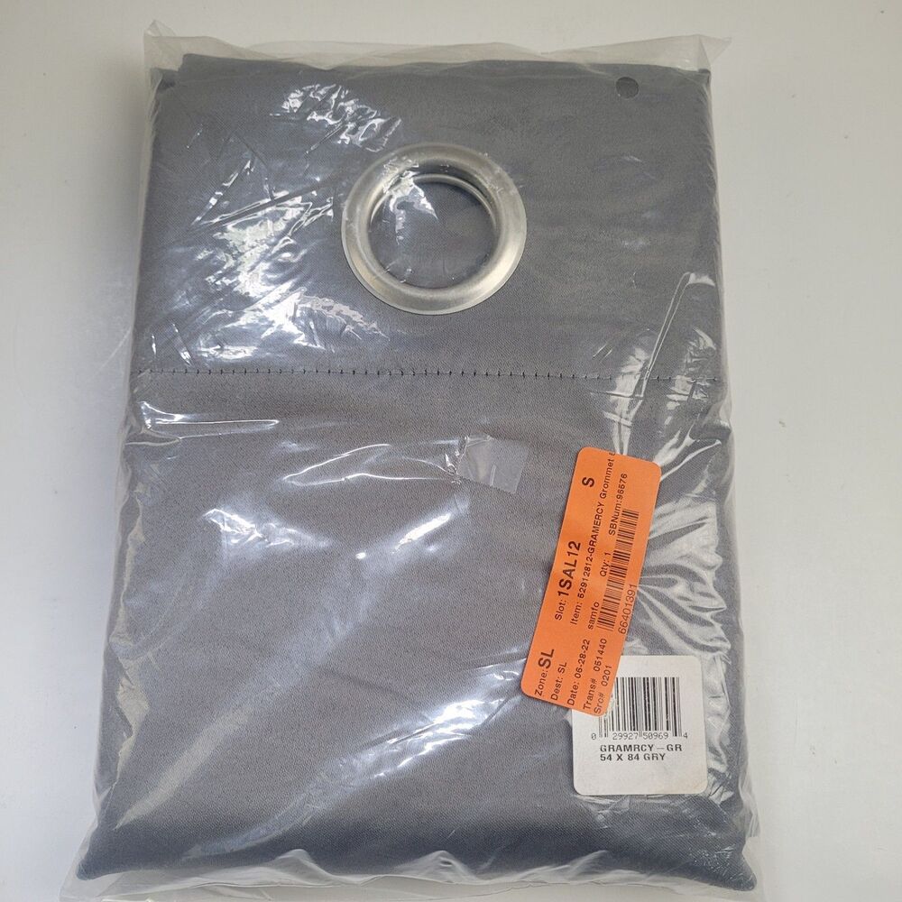 NEW Sun Zero Madison 54 x 84 One Grommet curtain panel 'Gray' #CT27